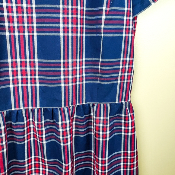 BROOKS BROTHERS Plaid Red & Blue A-line Dress, 12 - Picture 6 of 11